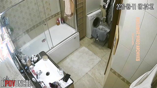 She was getting ready for work in the bathroom, unsuspecting