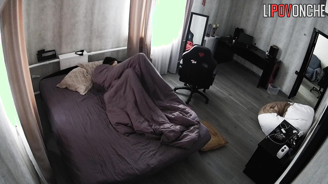She was lying in her lover's bed and then started getting ready to go home