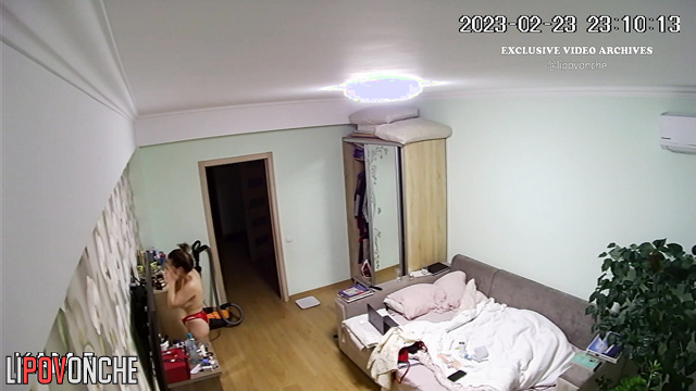 Usual routine before bed (her husband hasn't come home from work yet)