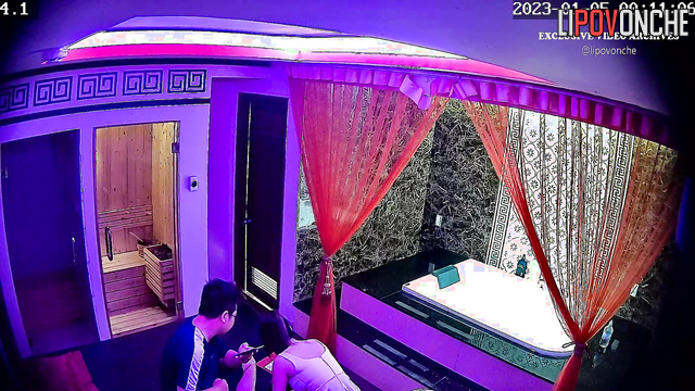 Asian whore made a client hot titsjob / spy camera