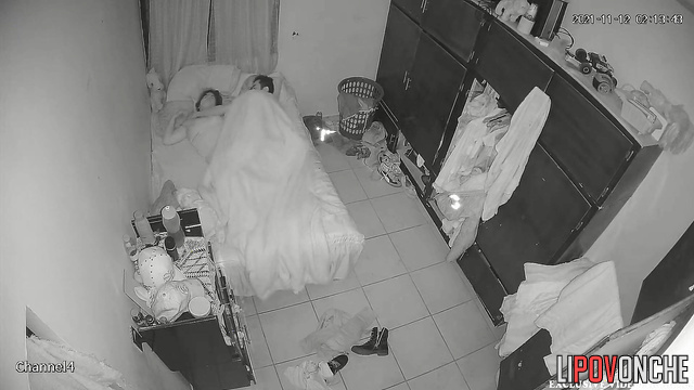 A bearded man woke up and shoved his big cock into his sleeping wife's cunt