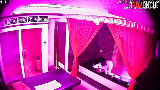 Tattooed Asian girl massages client's cock with her pumped-up buttocks