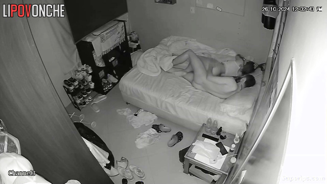 A bored brunette loves to have sex with her bearded husband only with the lights off