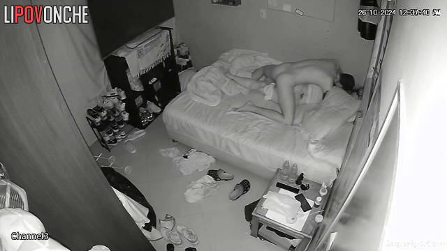 A bored brunette loves to have sex with her bearded husband only with the lights off