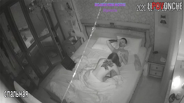 Tattooed beauty bares her tits for her husband to lick her tender nipples