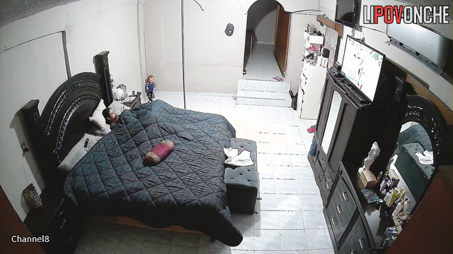 Brunette turned on the TV so that her masturbation could not be heard