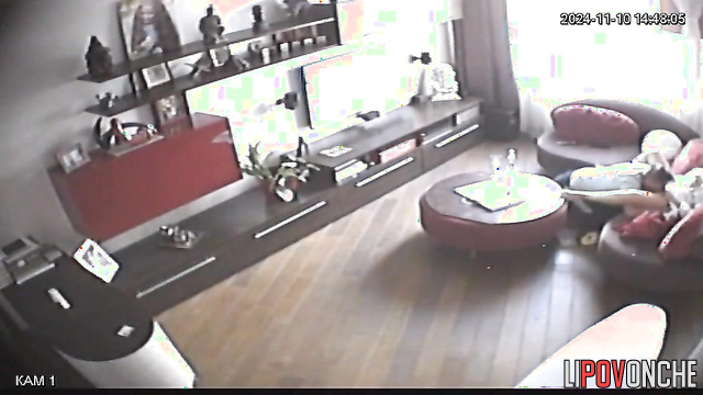Passionate doggystyle fuck after cunni (living room cam)