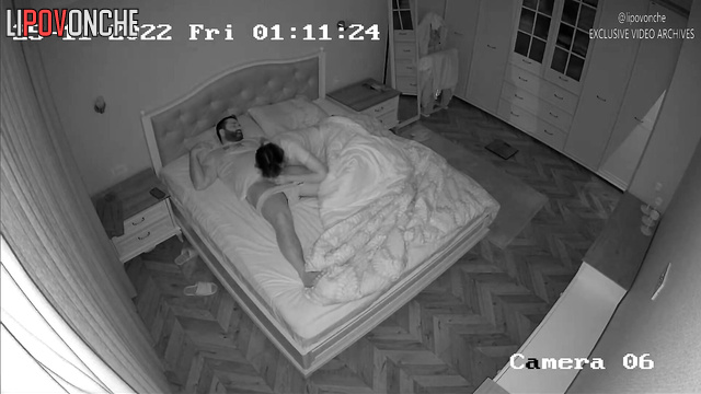 She loves to suck her chubby husband's dick, spy cam