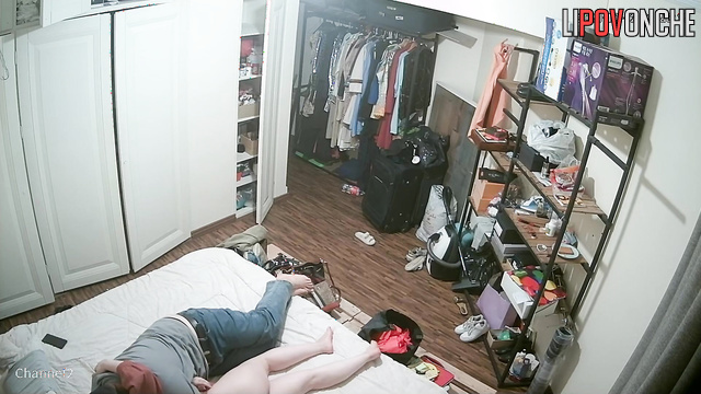They lay on the bed and lazily teased each other, look