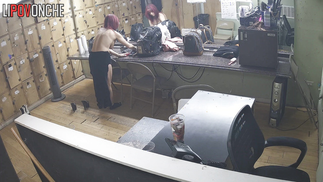 Strippers put on makeup before their hot performance