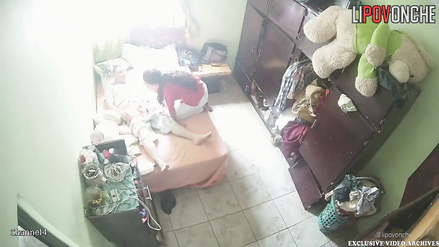 Couple enjoys each other in a small, dirty apartment