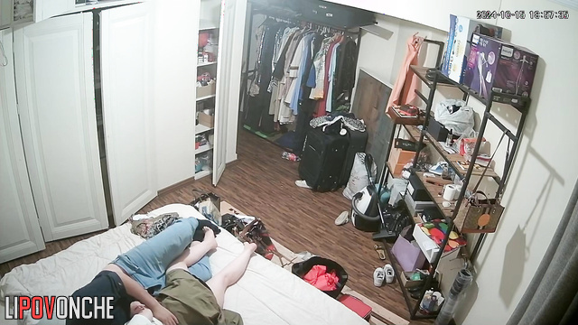 Naked chubby couple teasing each other (without sex)