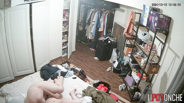Naked chubby couple teasing each other (without sex)