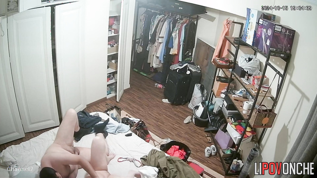 Naked chubby couple teasing each other (without sex)