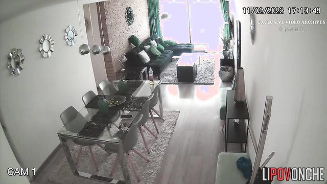 Busty slut chatting with her client after bath, spy cam