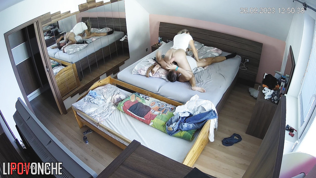 Guy fucking his girlfriend with a dildo in 69 position