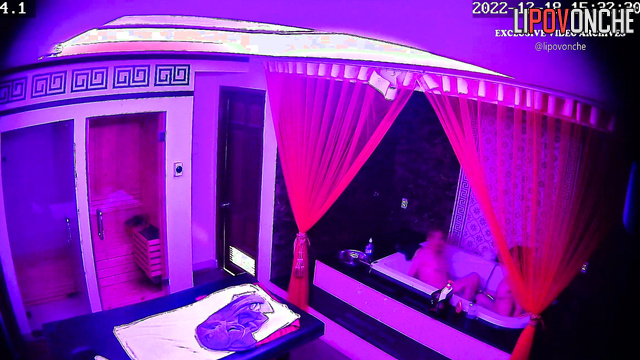 Prostitute serving a client in the typical asian sauna
