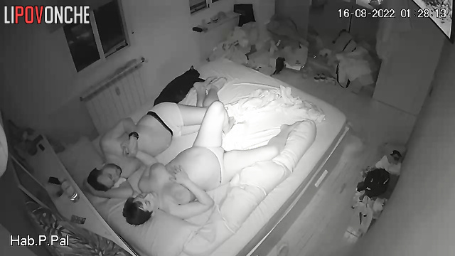 Pregnant wife with big tits plays with my cock before going to sleep