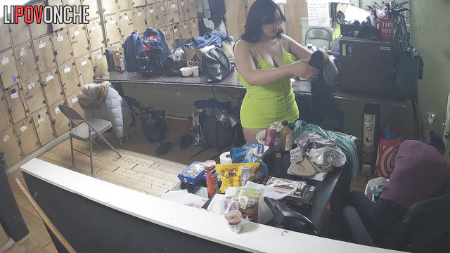 Girls with big asses are walking almost naked after striptease work