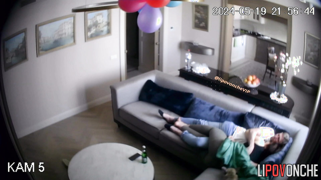 I chill with my beatiful wife on the couch after hard day
