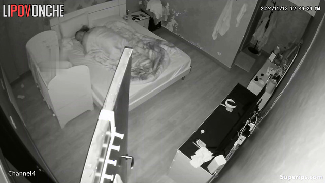 Spy camera fixed hot movements under the blanket, look
