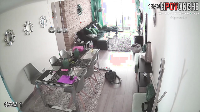 Look, she's vacuuming in just a t-shirt and panties